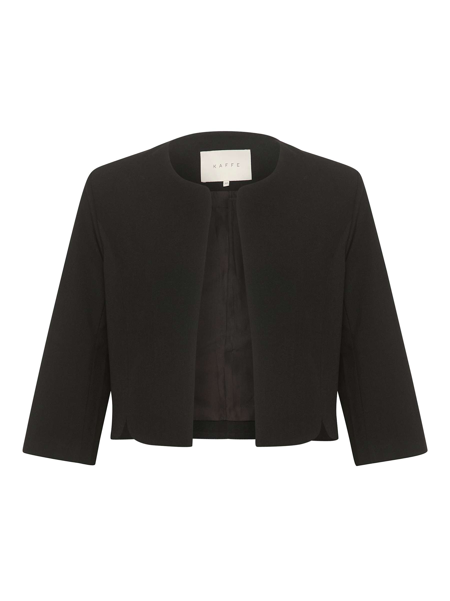 Buy KAFFE Anni 3/4 Sleeve Cropped Blazer, Black Online at johnlewis.com