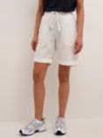 KAFFE Naya Elastic Waist Cotton Shorts, Chalk