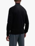 BOSS Half Zip Thermo Flex Cotton Blend Knit Jumper, Black