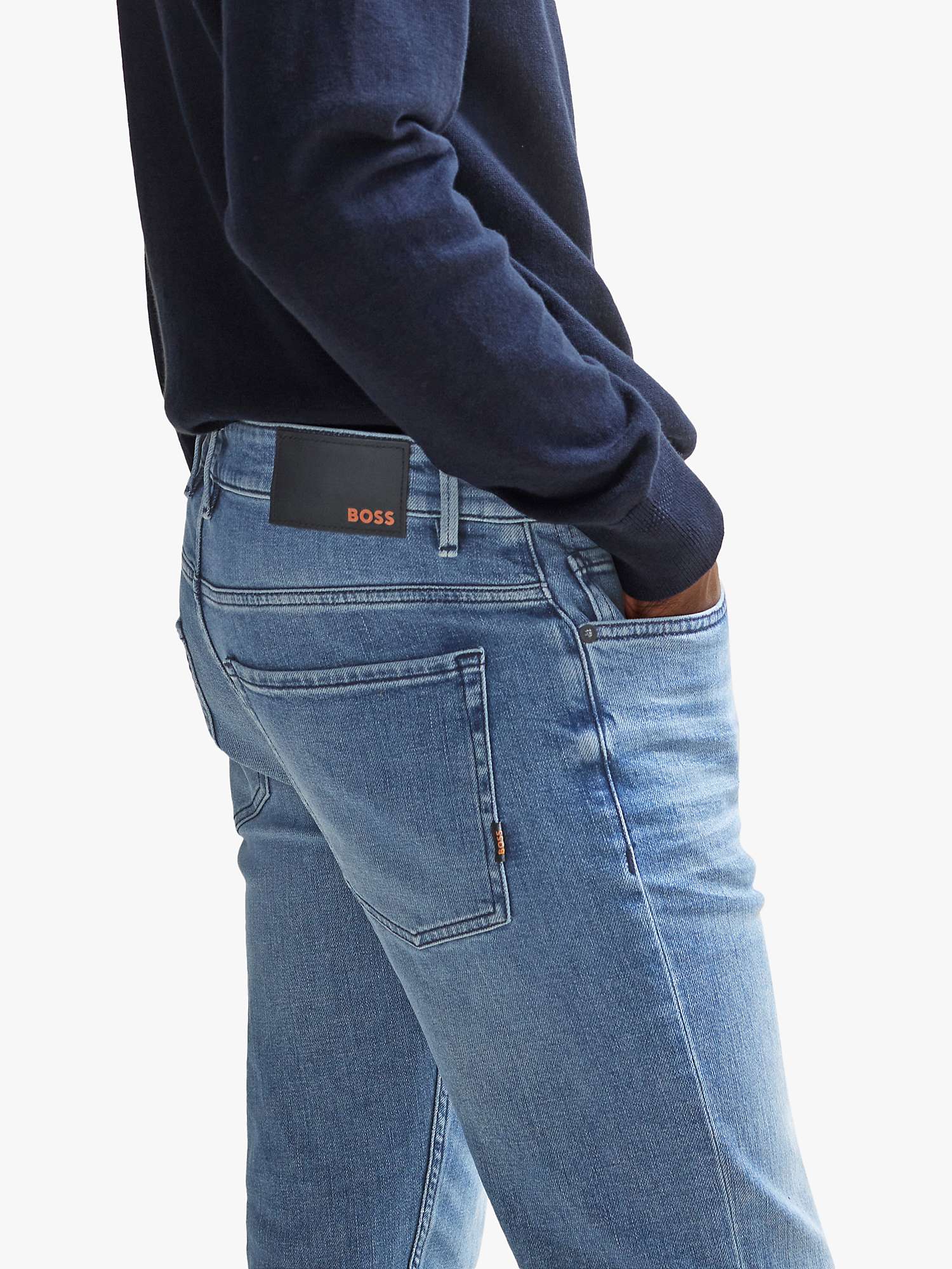 Buy BOSS Delano Slim Fit Jeans, Blue Online at johnlewis.com