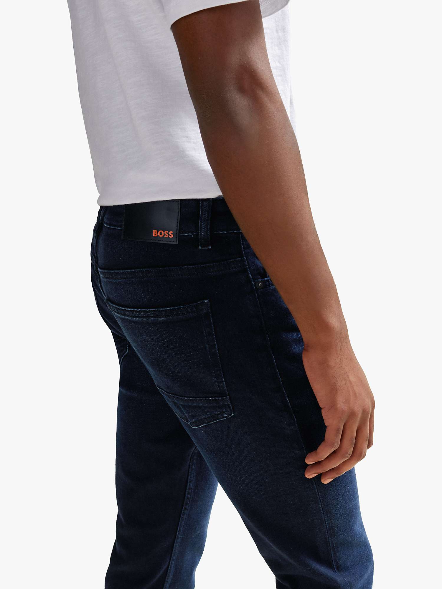 Buy BOSS Delaware Slim Fit Jeans, Dark Blue Online at johnlewis.com