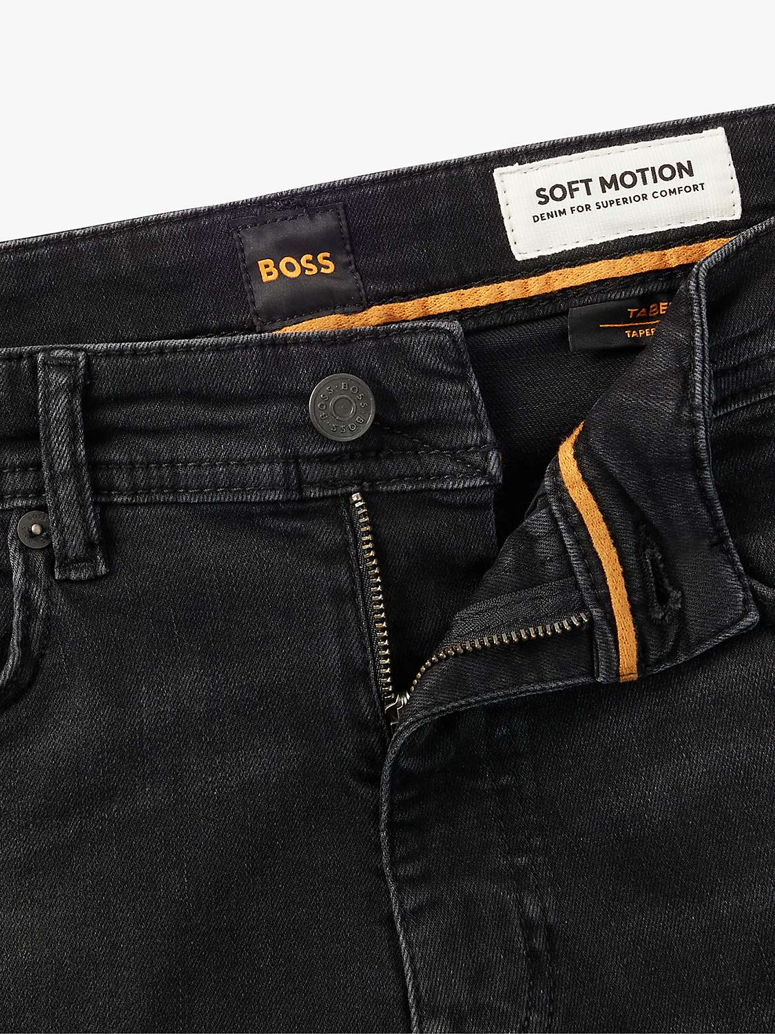 Buy BOSS Taber Zip Tapered Jeans, Dark Grey Online at johnlewis.com