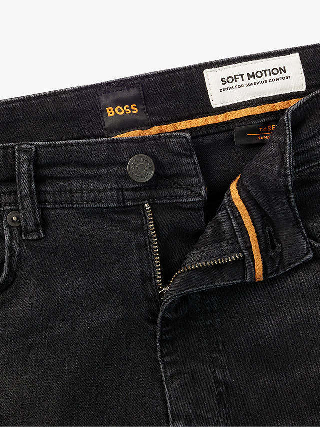 BOSS Taber Zip Tapered Jeans, Dark Grey