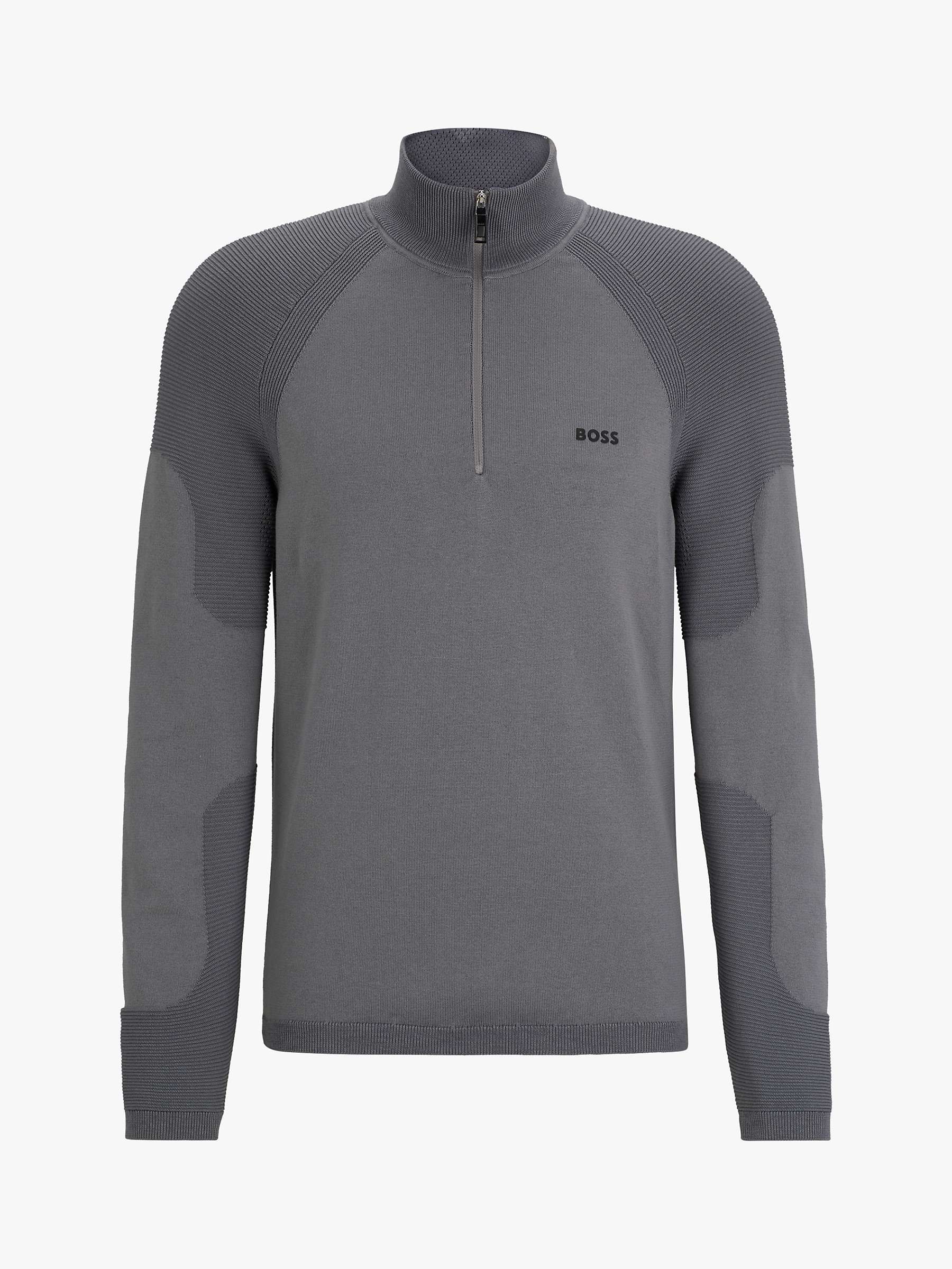 Buy BOSS Perform-X Thermo-Flex Bi-Cotton Knitted Jumper, Grey Online at johnlewis.com