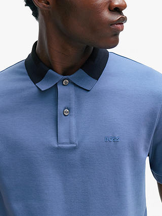 BOSS Phillipson Cotton Polo Shirt, Blue
