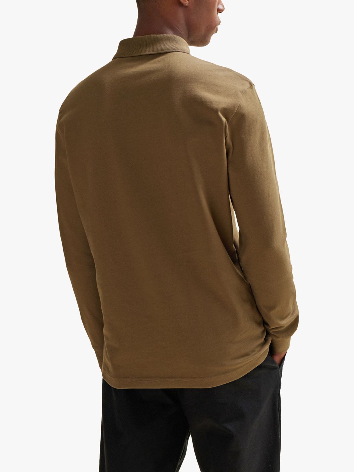 BOSS Passerby 368 Long Sleeve Polo Shirt, Green, XL