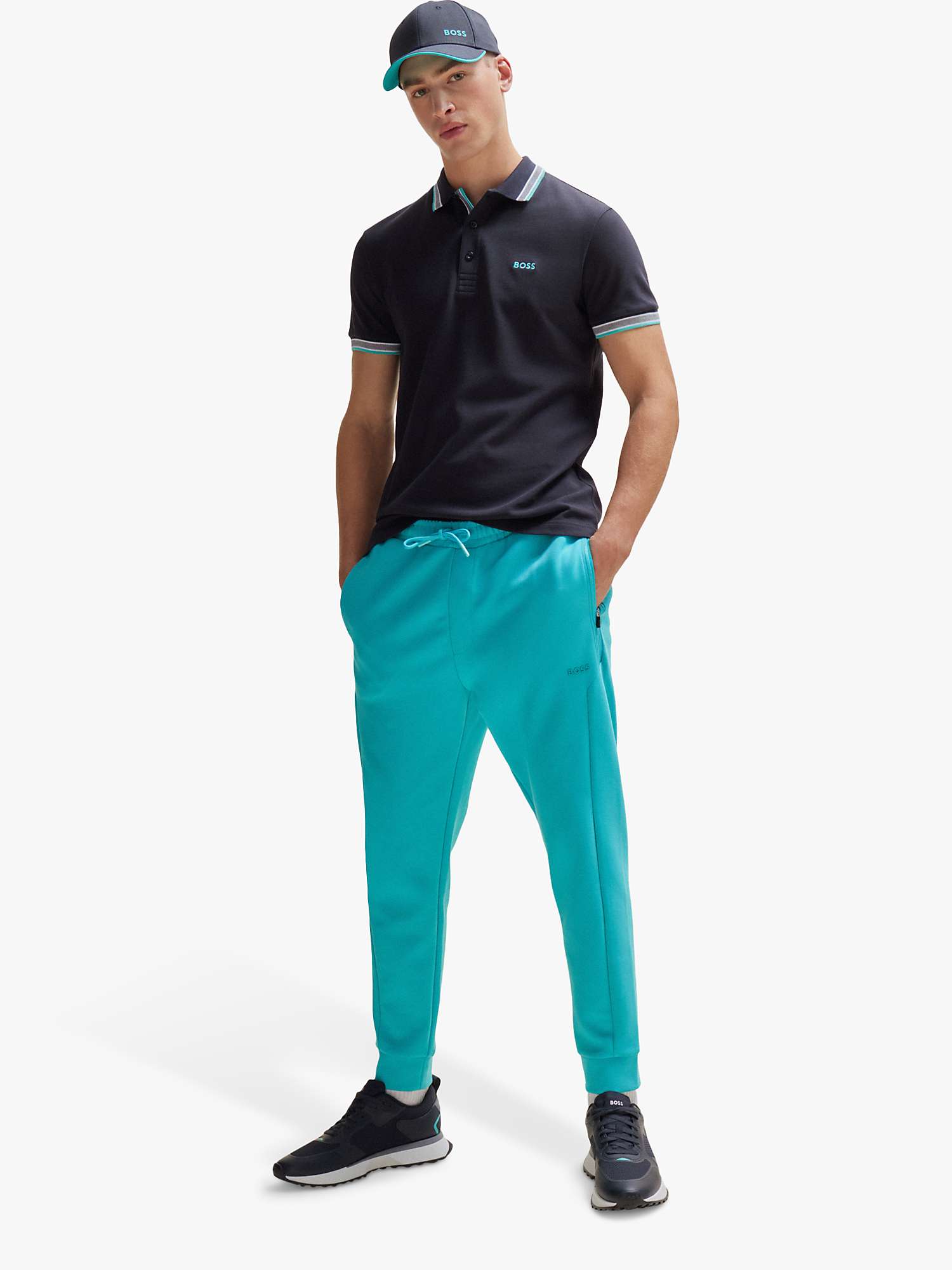Buy BOSS Paddy 404 Cotton Polo Top, Dark Blue Online at johnlewis.com