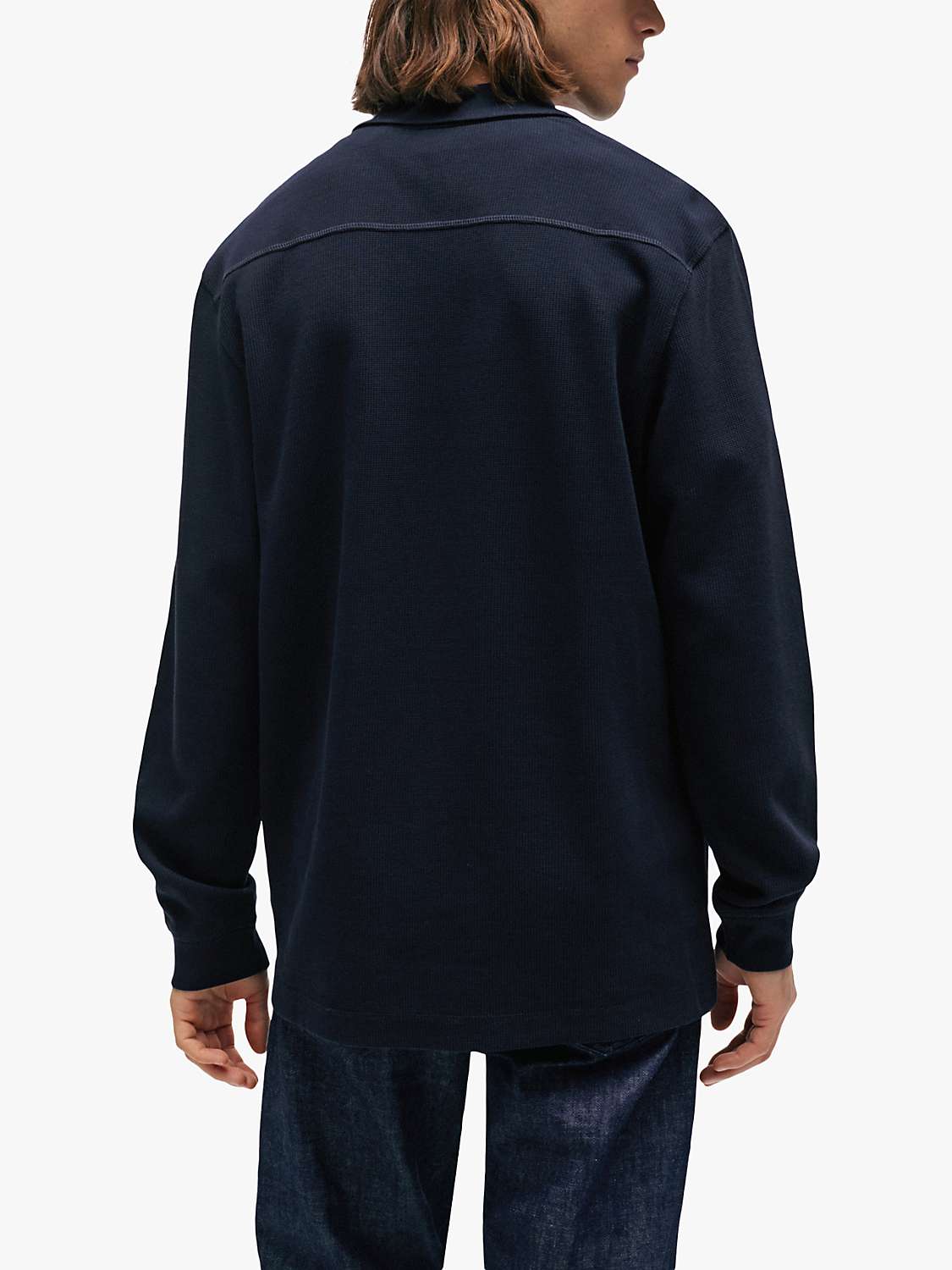 Buy BOSS Long Sleeved Polo Shirt, Dark Blue Online at johnlewis.com