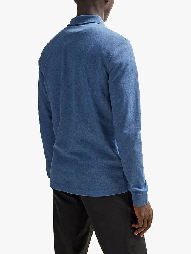 BOSS Passerby Long Sleeve Polo Shirt, Blue