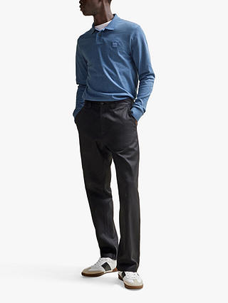 BOSS Passerby Long Sleeve Polo Shirt, Blue