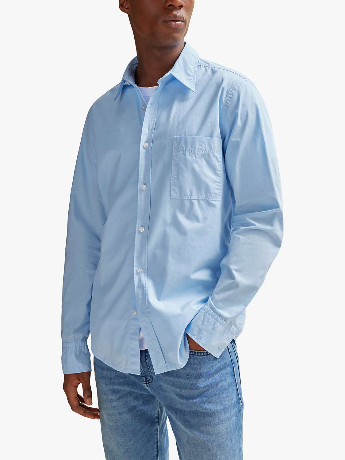 Buy BOSS Relegant Long Sleeve Shirt, Open Blue Online at johnlewis.com