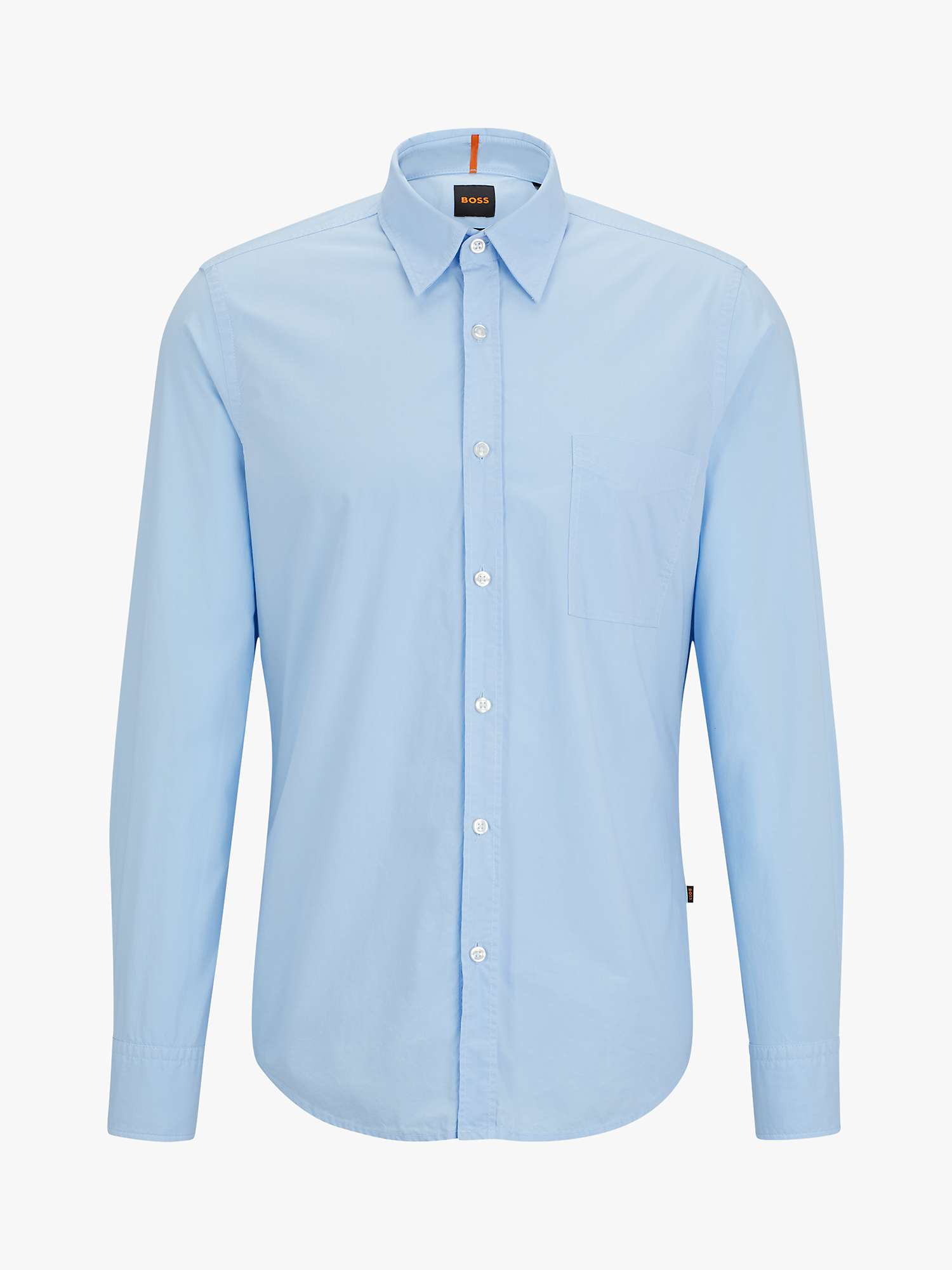 Buy BOSS Relegant Long Sleeve Shirt, Open Blue Online at johnlewis.com