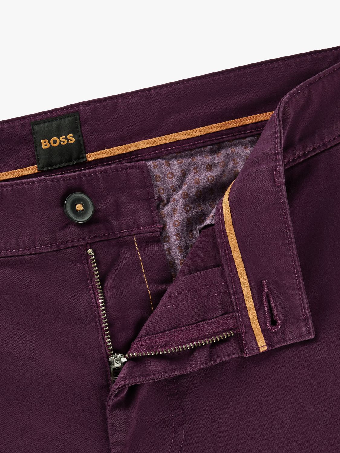 BOSS Cotton Tapered Chinos, Medium Purple, 36R