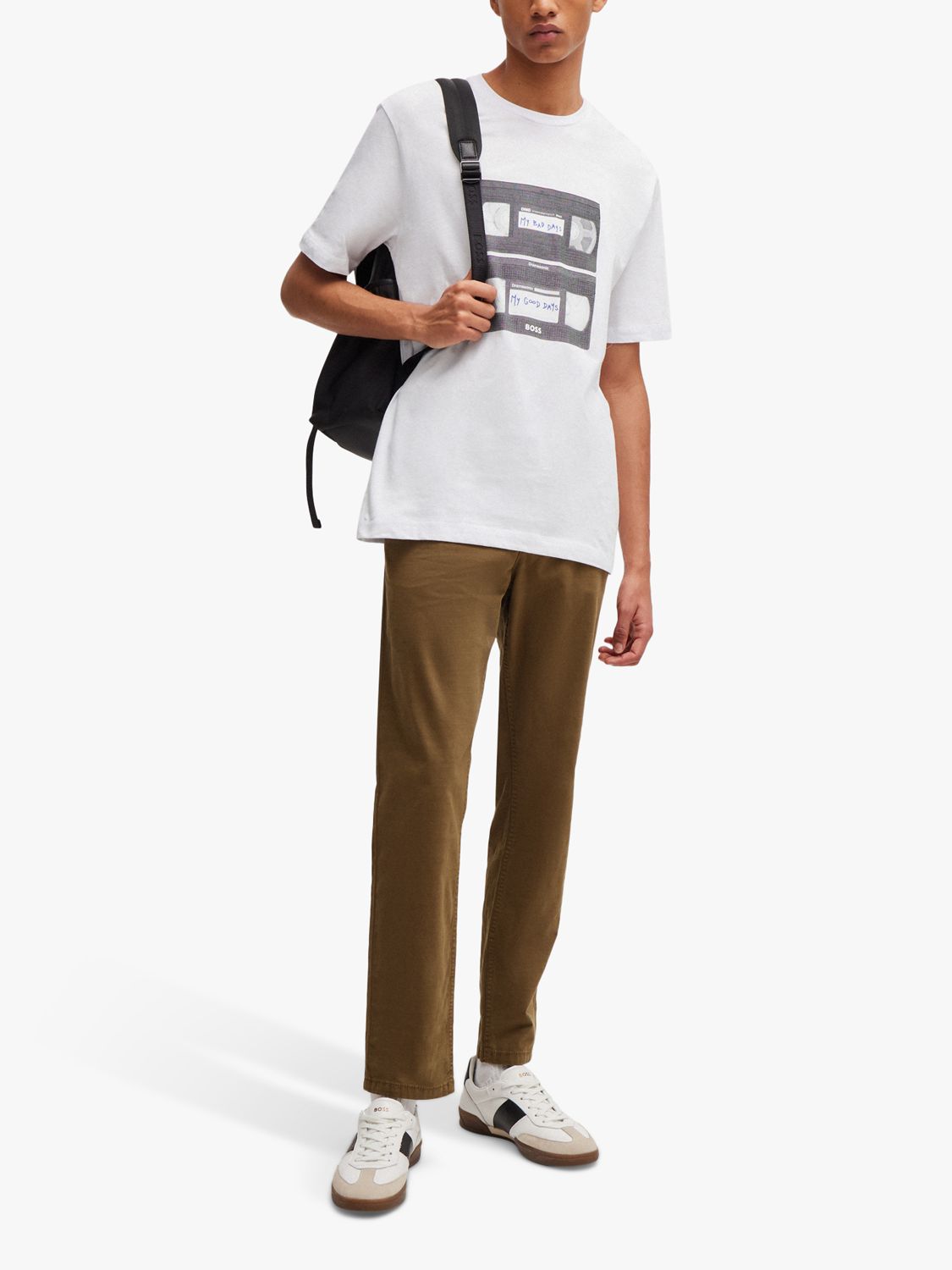 Buy BOSS Tapered Chinos, Green Online at johnlewis.com