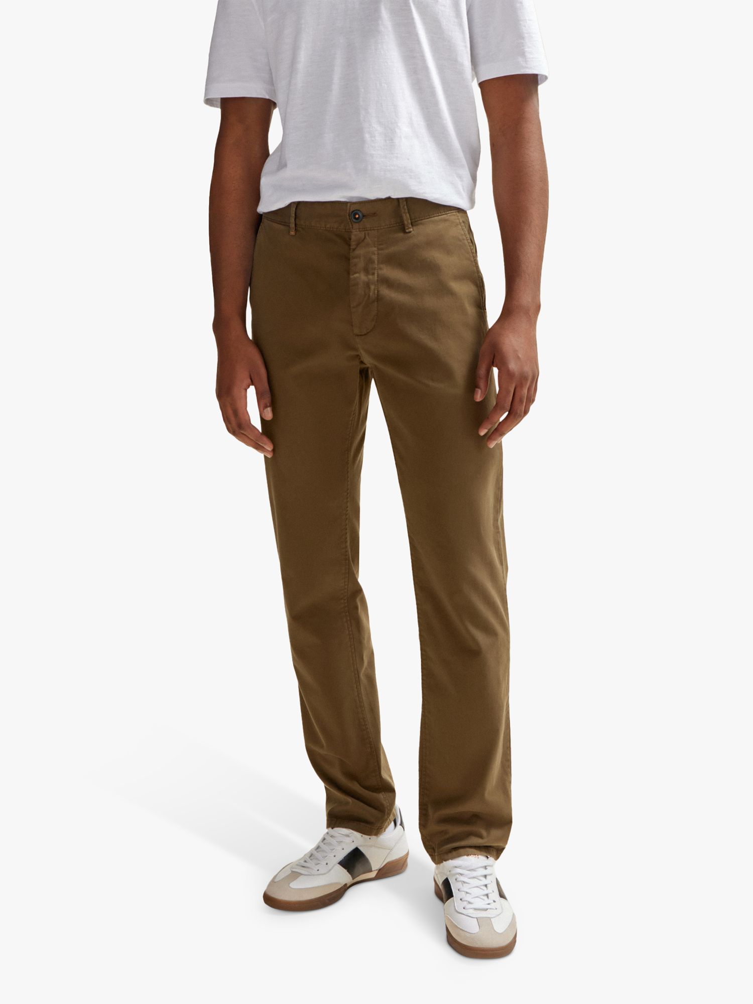 BOSS Slim Fit Chino Trousers, Green at John Lewis & Partners