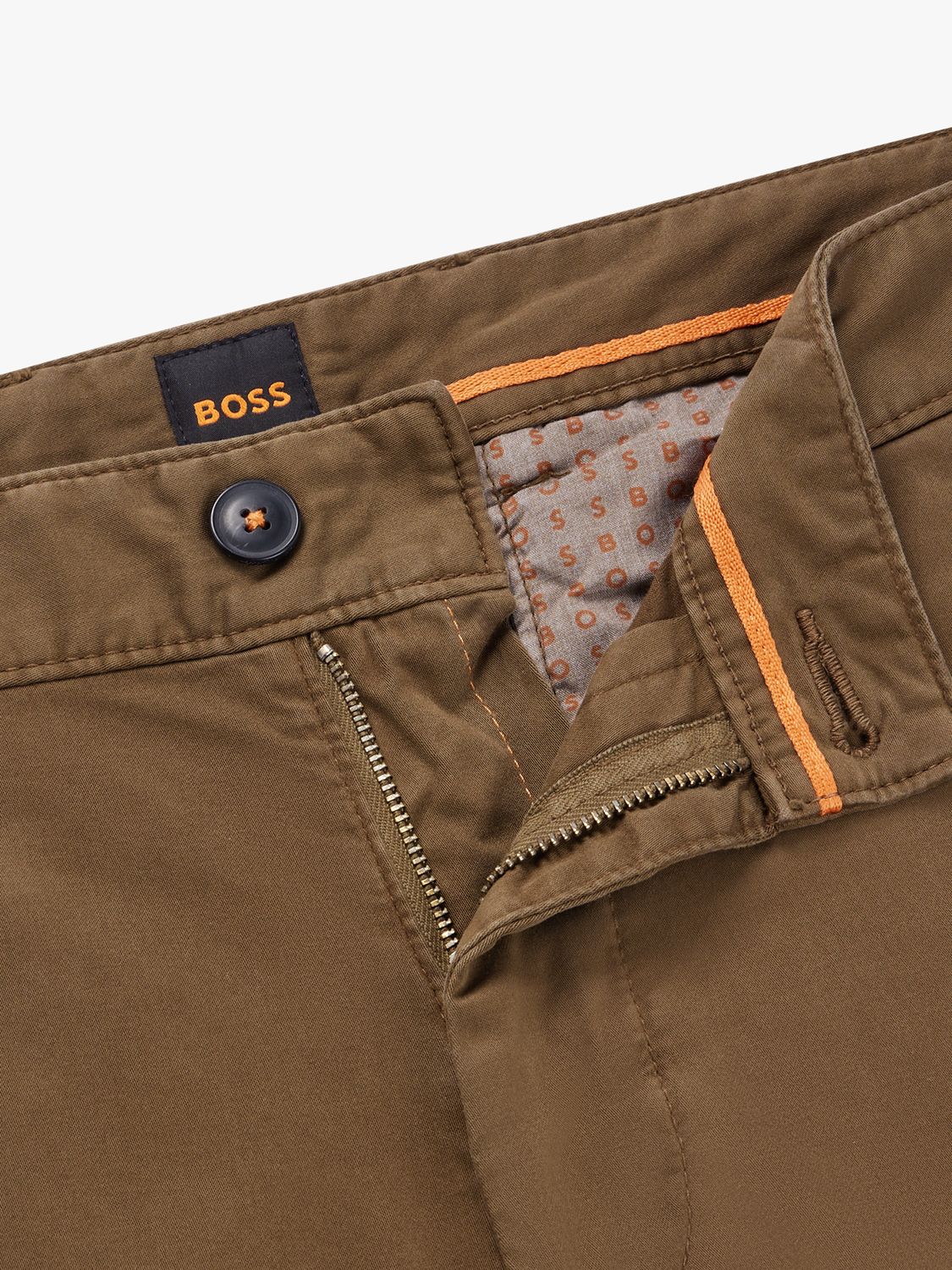 BOSS Slim Fit Chino Trousers, Green, 40R
