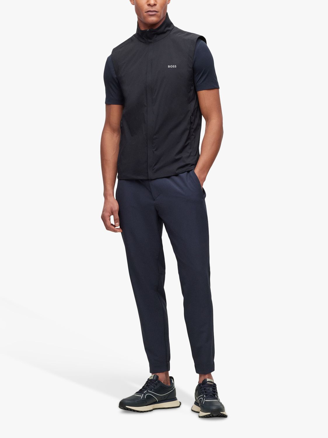 Buy BOSS Technical 4-Way Stretch Joggers, Dark Blue Online at johnlewis.com