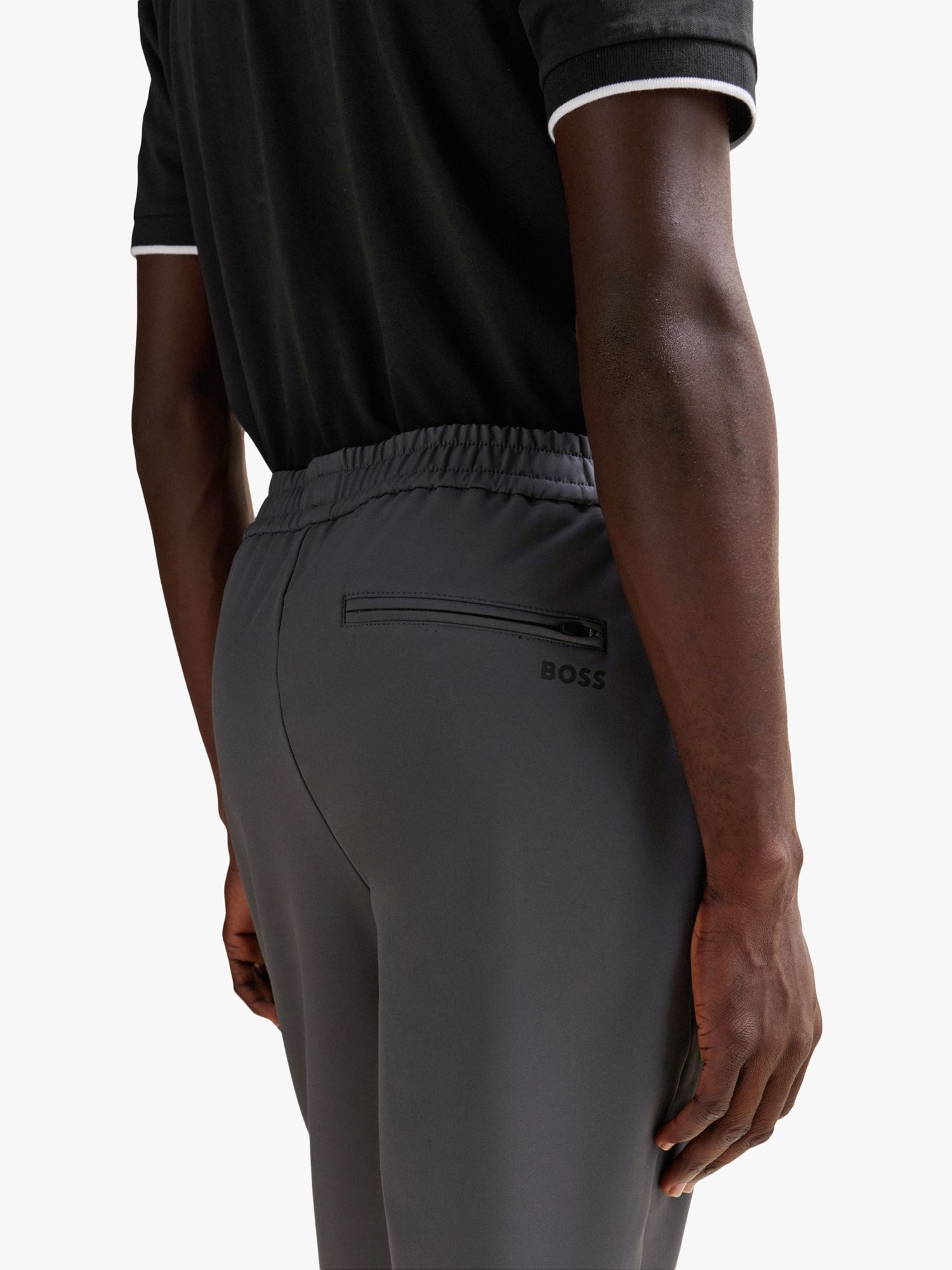 Buy BOSS T-Flex Technical Trousers, Dark Grey Online at johnlewis.com