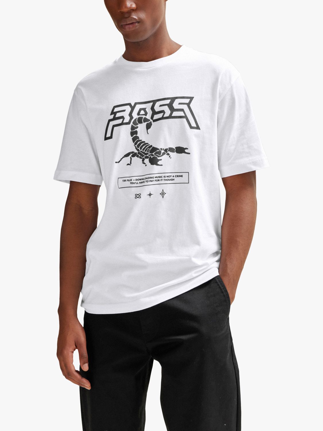 BOSS TeScorpion T-Shirt, White/Black, M