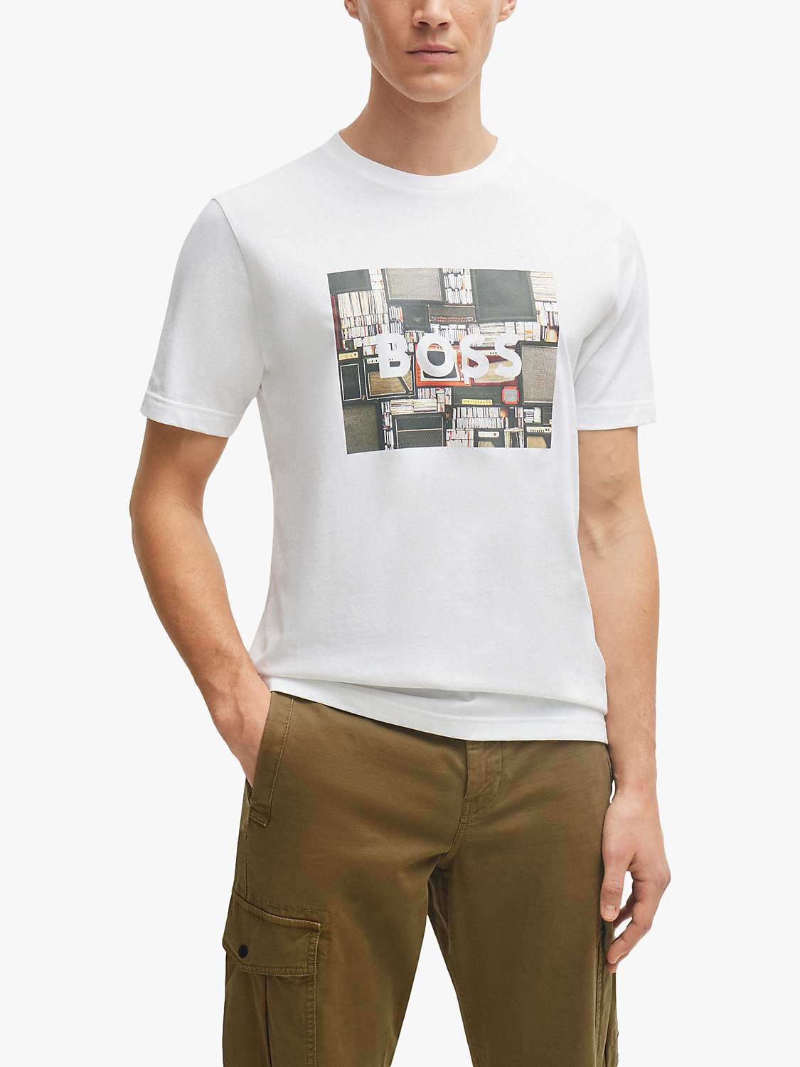Buy BOSS Collection Theme T-Shirt, White/Multi Online at johnlewis.com