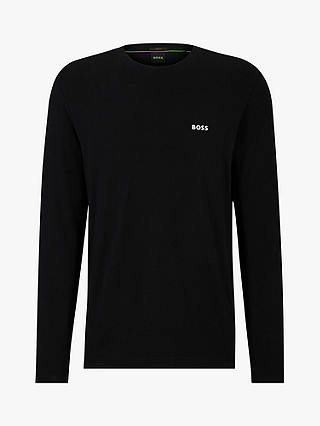 BOSS Long Sleeved Cotton T-Shirt, Black