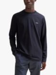 BOSS Long Sleeved Cotton T-Shirt, Dark Blue