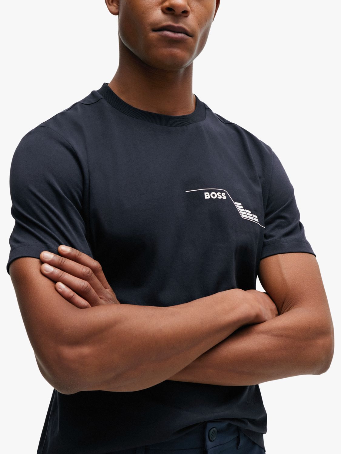 BOSS Tee 3 Short Sleeve T-Shirt, Dark Blue, XL