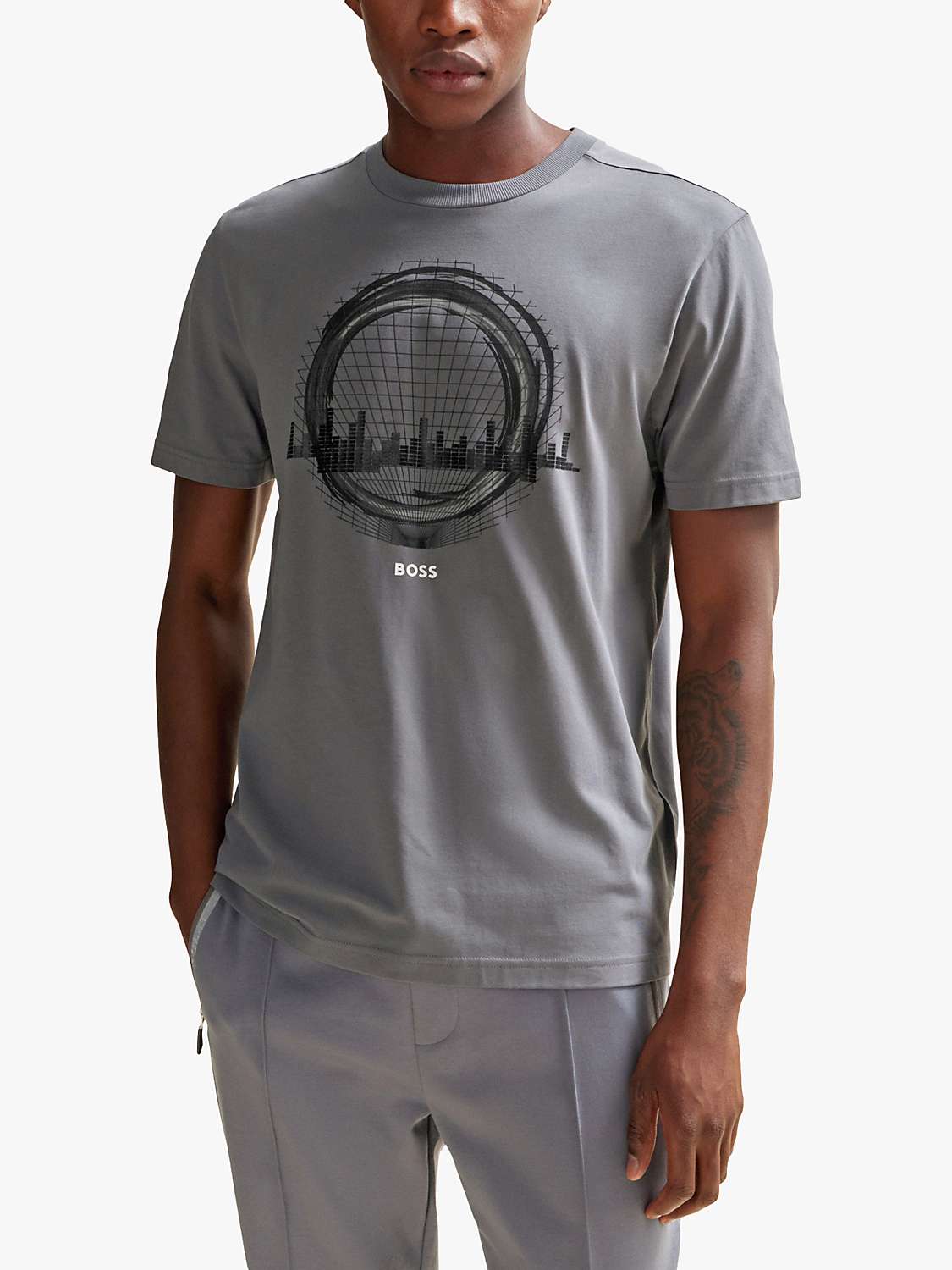 Buy BOSS Tee 8 Short Sleeve T-Shirt, Grey Online at johnlewis.com