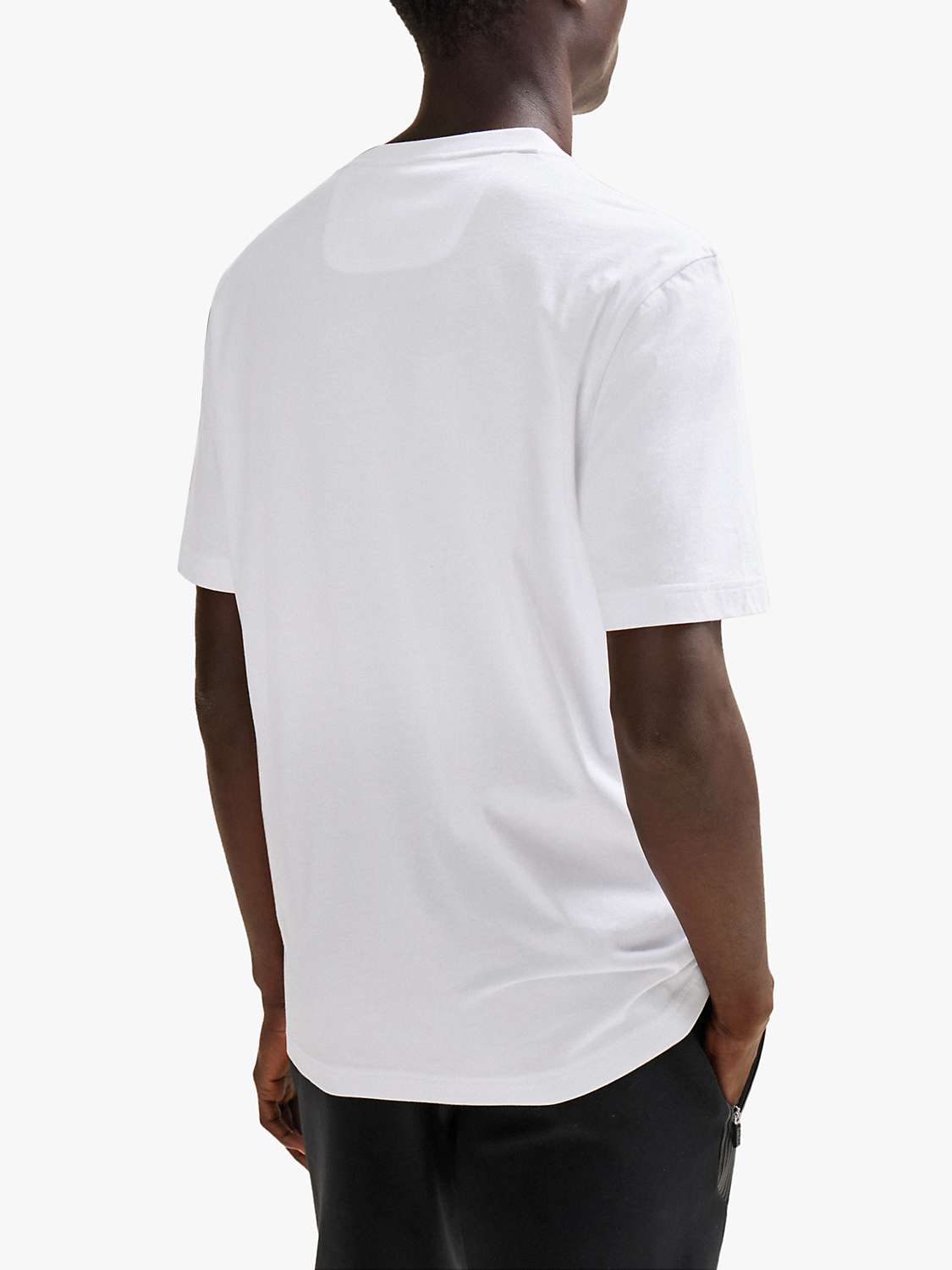 Buy BOSS Large Logo Cotton T-Shirt, White Online at johnlewis.com