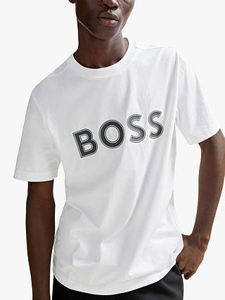 BOSS Large Logo Cotton T-Shirt, White