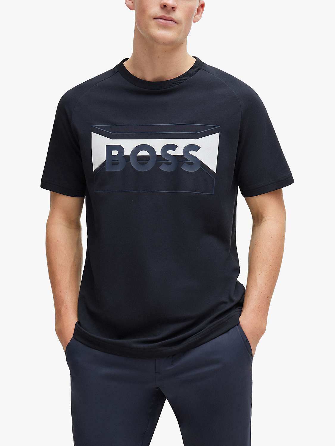 Buy BOSS Tee 2 402 Short Sleeve T-Shirt, Dark Blue Online at johnlewis.com