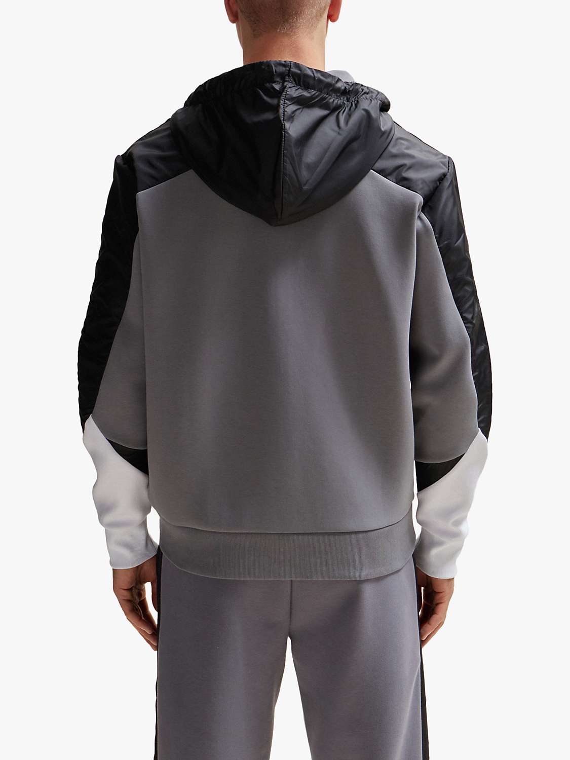 Buy BOSS Saggon Zip Through Hoodie, Medium Grey Online at johnlewis.com