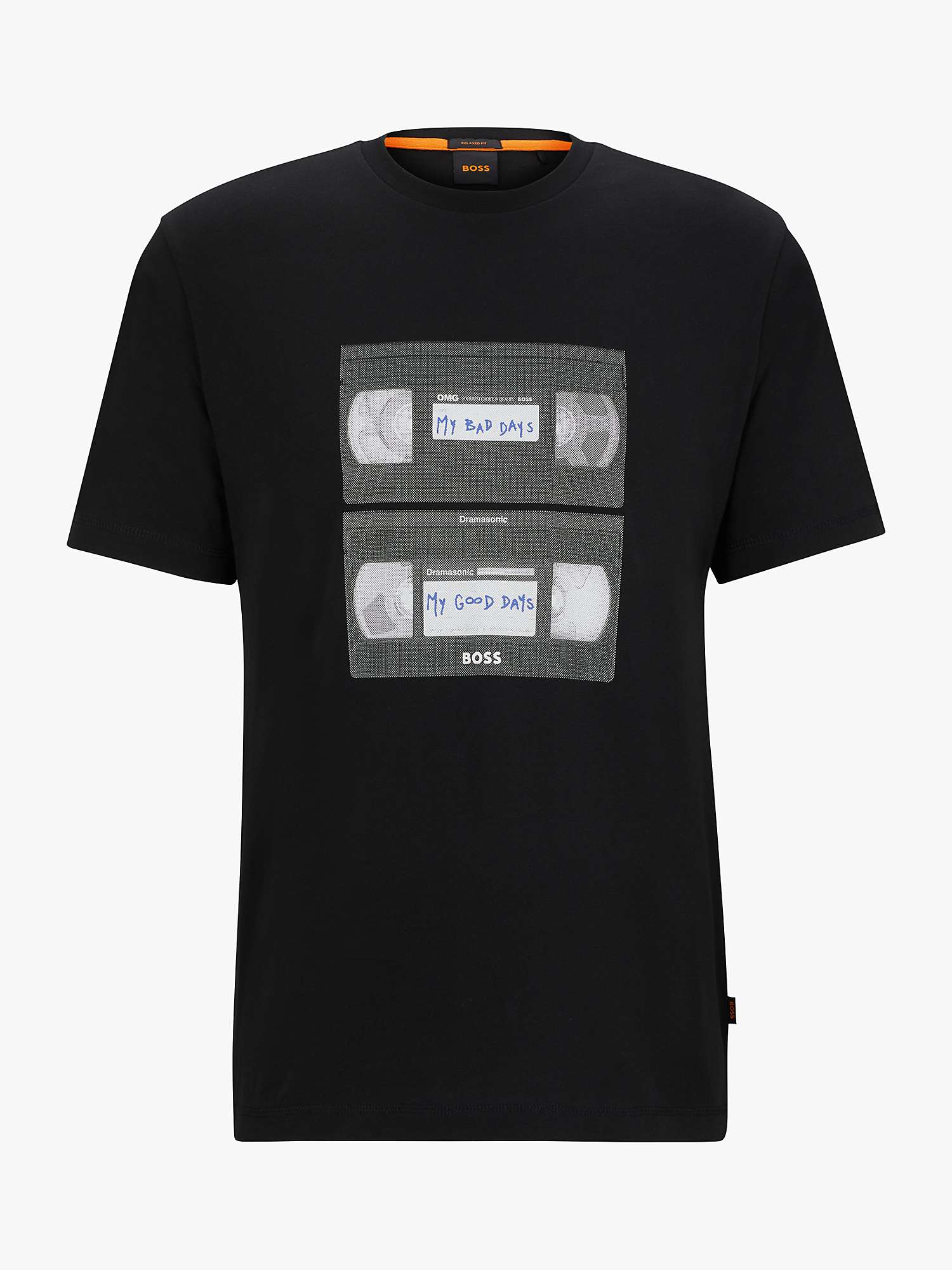 Buy BOSS Retro Leo T-Shirt, Black Online at johnlewis.com