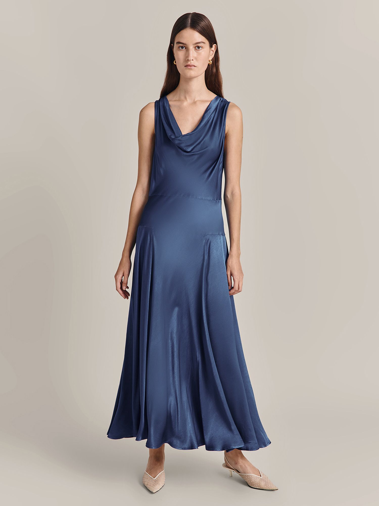 Ghost Evelyn Dress, Blue at John Lewis & Partners