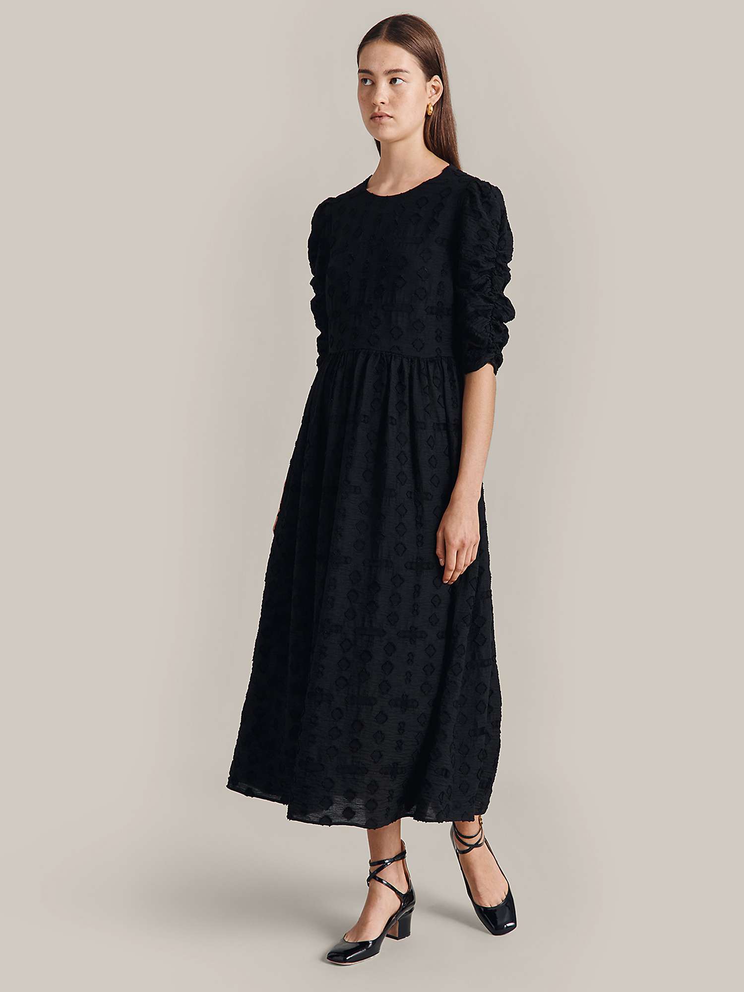 Buy Ghost Corinne Midi Dress, Black Online at johnlewis.com
