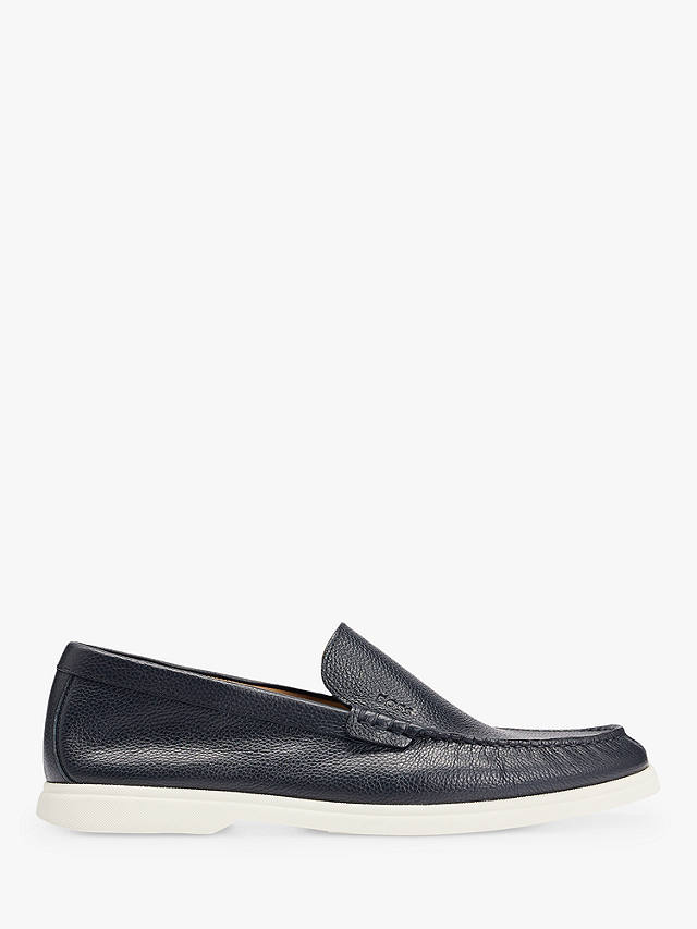 BOSS Sienne Leather Moccasin Loafers, Dark Blue