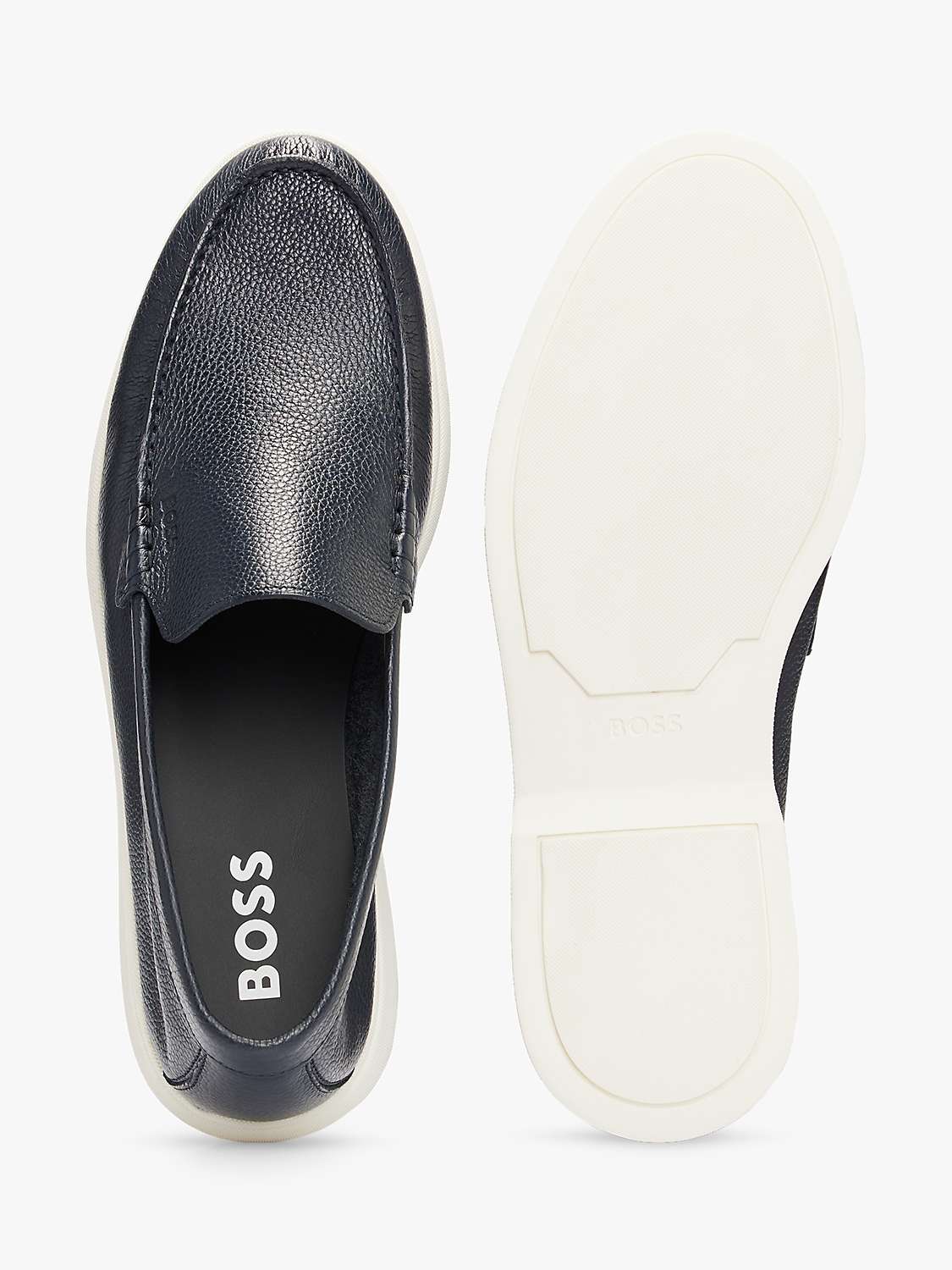 Buy BOSS Sienne Leather Moccasin Loafers Online at johnlewis.com