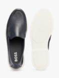 BOSS Sienne Leather Moccasin Loafers, Dark Blue