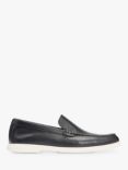 BOSS Sienne Leather Moccasin Loafers, Black