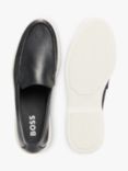 BOSS Sienne Leather Moccasin Loafers, Black