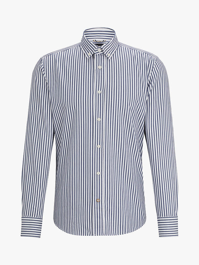 BOSS C-Hal Stripe Long Sleeve Shirt, Open Blue