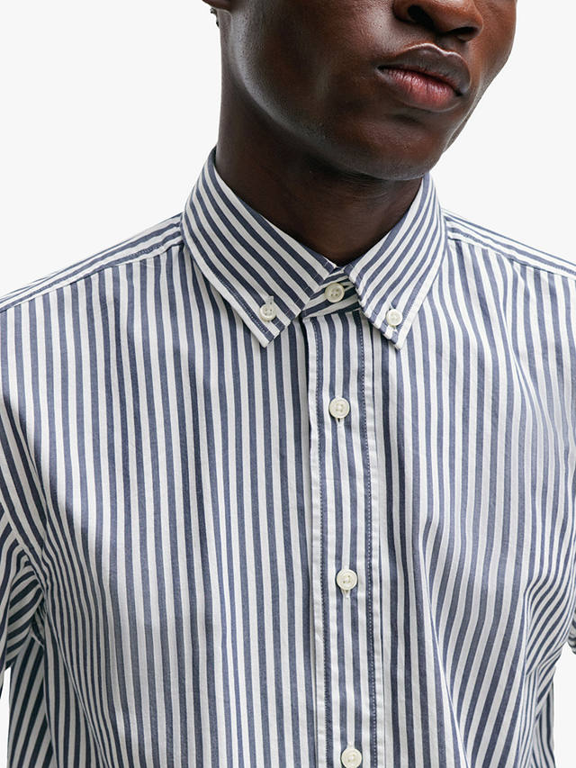BOSS C-Hal Stripe Long Sleeve Shirt, Open Blue
