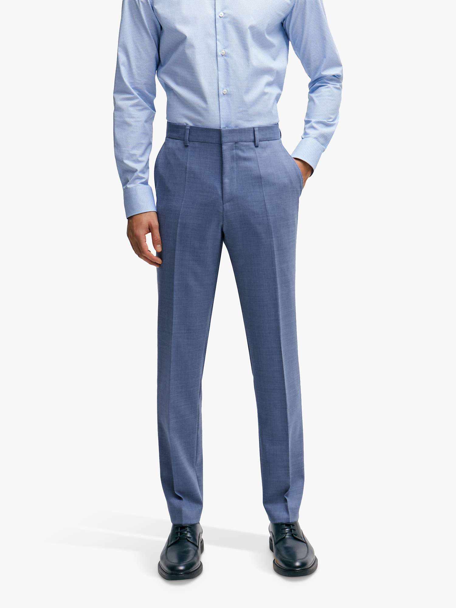 Buy BOSS Leon Wool Blend Suit Trousers, Open Blue Online at johnlewis.com