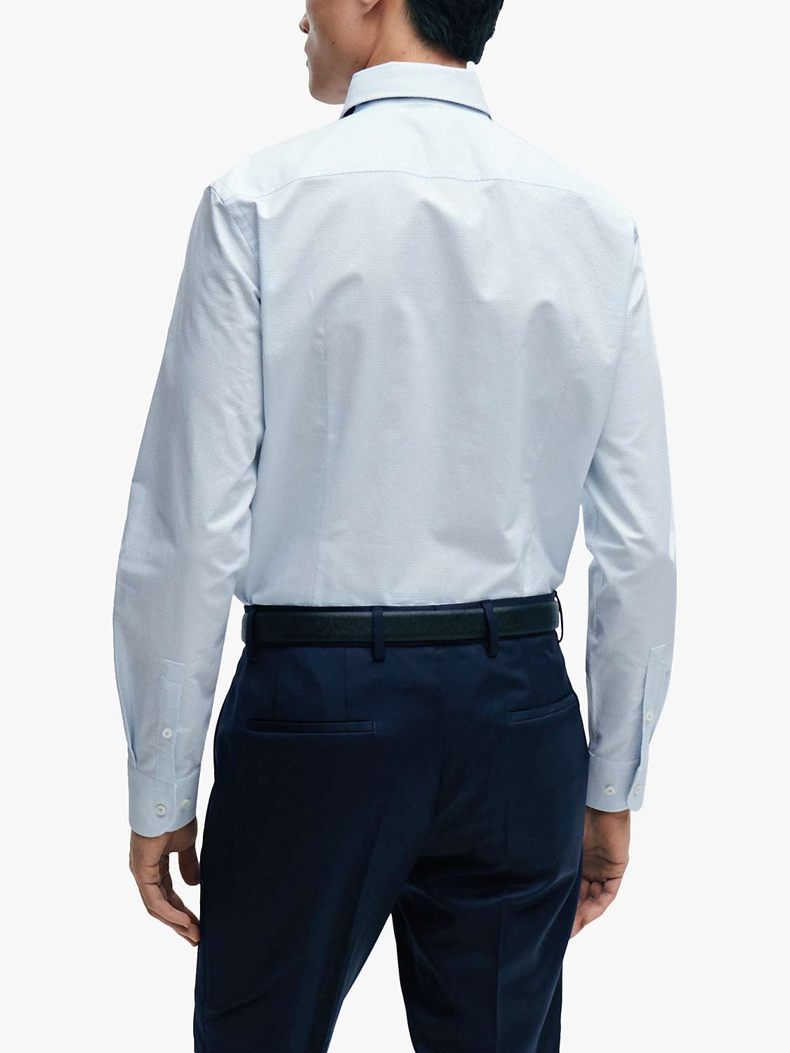 Buy BOSS H-Hank Spread Long Sleeve Shirt, Pastel Blue Online at johnlewis.com