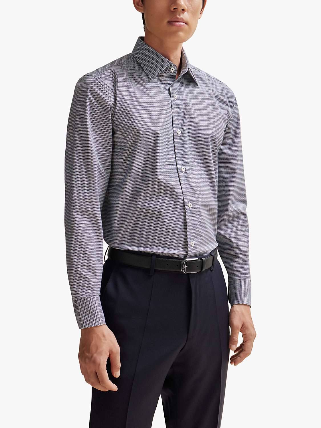 Buy BOSS H-Hank Kent Long Sleeve Shirt, Dark Blue Online at johnlewis.com