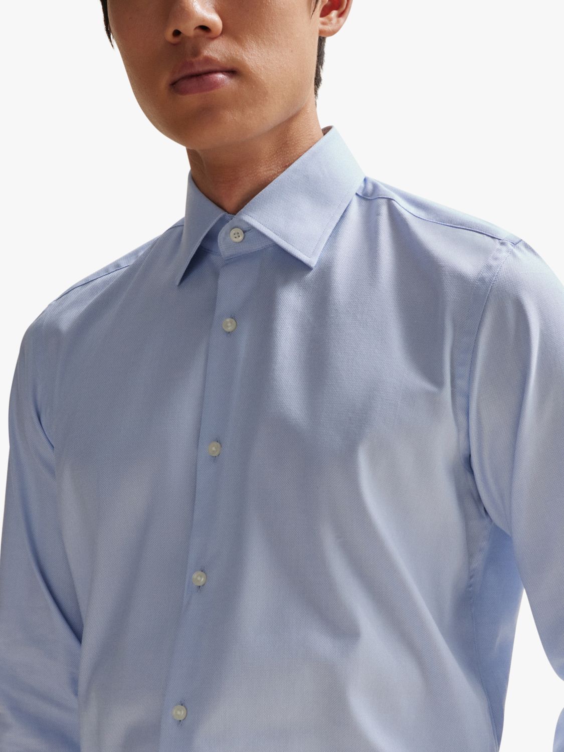 BOSS H-Joe Kent Long Sleeve Shirt, Light/Pastel Blue, 15