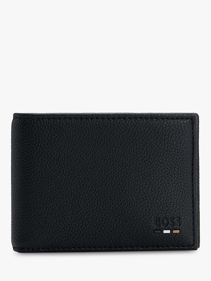 Buy BOSS Ray Small Faux Leather Billfold Wallet, Black Online at johnlewis.com