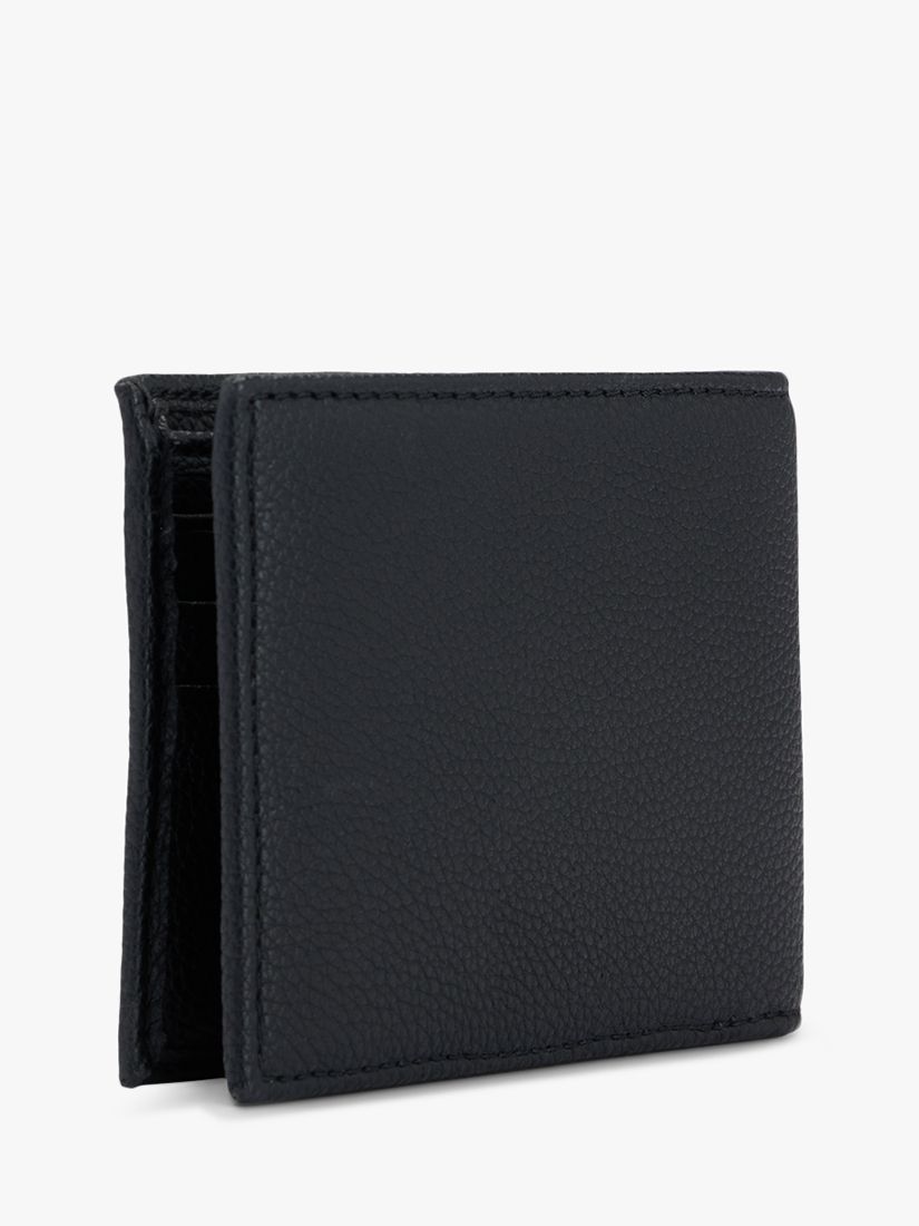 BOSS Ray Small Faux Leather Billfold Wallet, Black at John Lewis & Partners