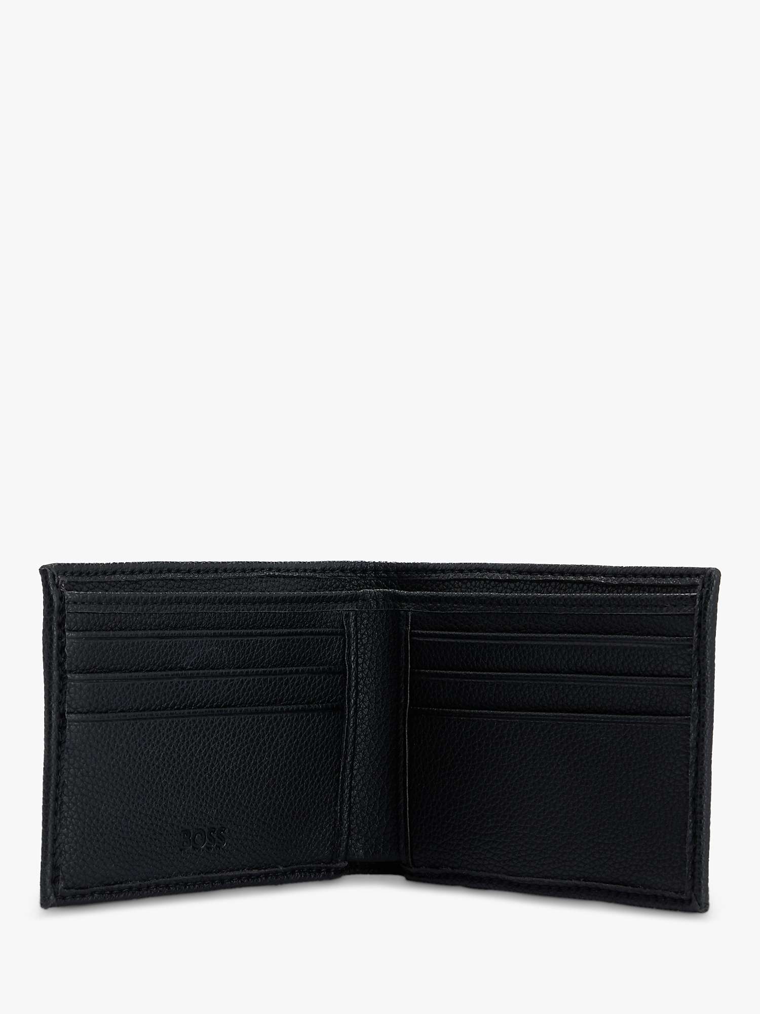 Buy BOSS Ray Small Faux Leather Billfold Wallet, Black Online at johnlewis.com