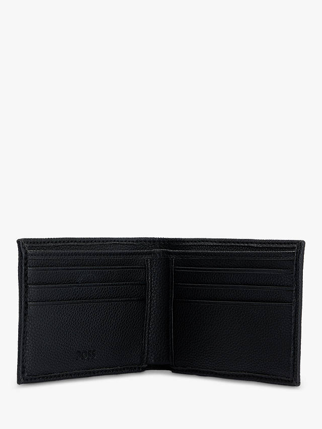 BOSS Ray Small Faux Leather Billfold Wallet, Black